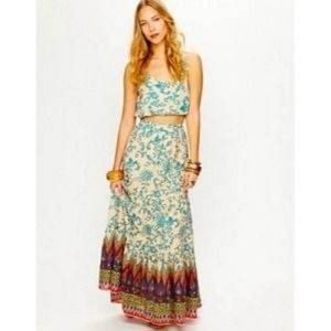 Free People Sunrise Viole Boho Crop top and Skirt Set